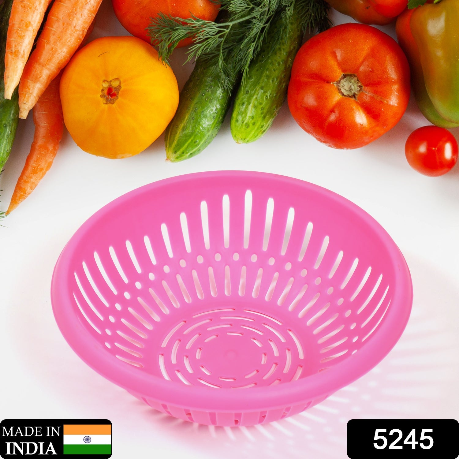 5245 Round Unbreakable Plastic Basket with Handle, Organizers & Storage Basket for Fish, Fruit, Vegetable, Multipurpose Use ( MOQ = 10 ) DeoDap 5245 Round Unbreakable Plastic Basket with Handle, Organizers & Storage Basket for Fish, Fruit, Vegetable, Multipurpose Use ( MOQ = 10 ) DeoDap